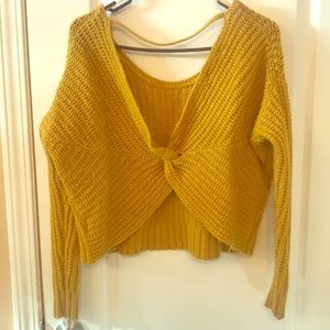 Gold twist back sweater